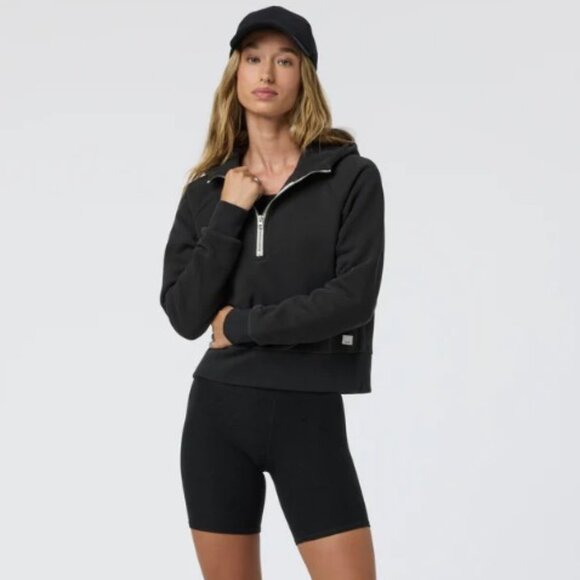 VUORI Restore Half Zip Hoodie in Washed Black. Size M - Picture 4 of 11